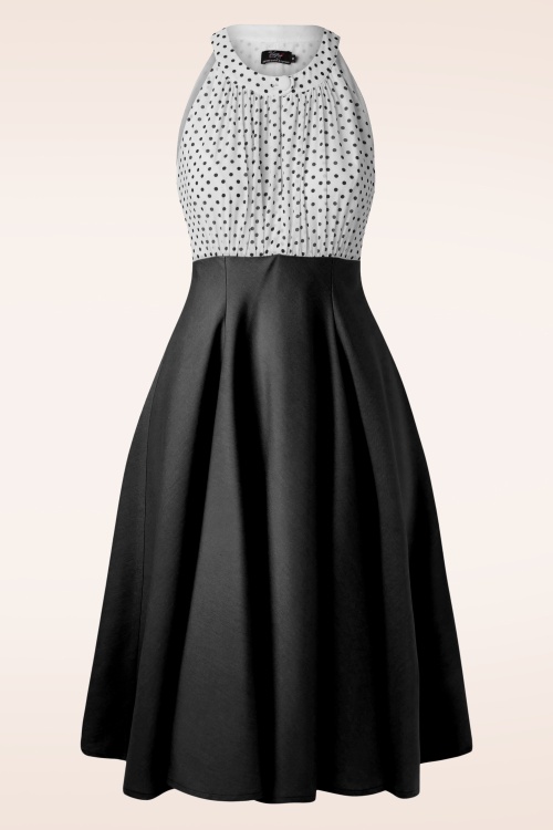 Vintage Diva  - La robe corolle Maria Grazia en noir et blanc 3
