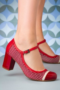 Nemonic - Charol leather Mary Jane Pumps in red