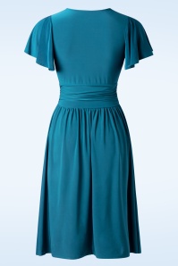 Vintage Chic for Topvintage - Sadie Slinky swing jurk in teal 2