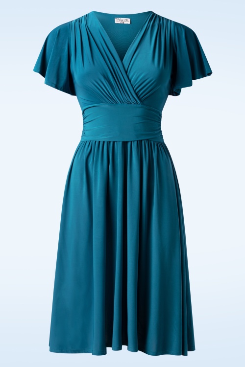 Vintage Chic for Topvintage Sadie Slinky Swing Dress in Teal | Shop at ...