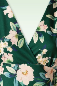 Vintage Chic for Topvintage - Katie Floral pencil jurk in groen 3