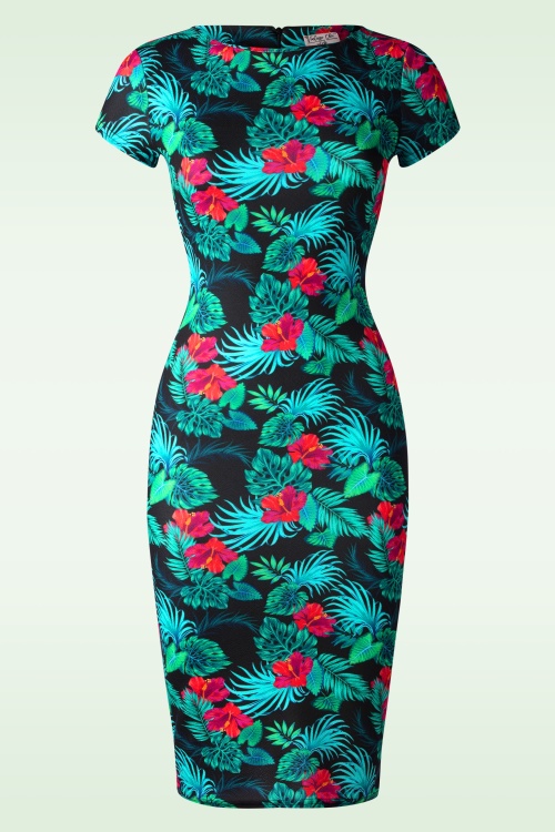 Vintage Chic for Topvintage - Tanya Tropical Pencil Dress in White