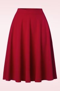 Vintage Diva  - Greta swing jurk in wit met rode rozen print