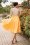 Vintage Diva - De Maria Grazia swing jurk in wit en zonnig geel 2