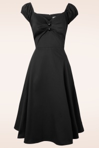 Collectif Clothing - 50s Dolores Doll Swing Dress in Black 4