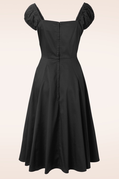 Collectif Clothing - 50s Dolores Doll Swing Dress in Black 5