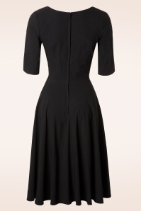 Collectif Clothing - 50s Trixie Doll Swing Dress in Black 4