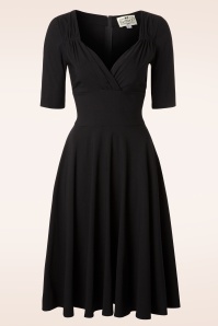 Collectif Clothing - 50s Trixie Doll Swing Dress in Black