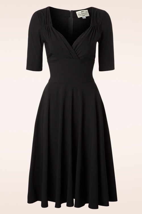 Collectif Clothing - Trixie Doll Swing Dress Années 50 en Noir