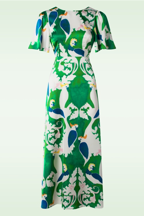 Traffic People - Rene dress in White and Green