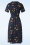 Collectif Clothing - Alberta Bloom Floral Kleid in Marineblau 2
