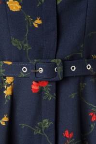 Collectif Clothing - Alberta Bloom Floral Kleid in Marineblau 3
