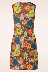 Vintage Chic for Topvintage - Betty bloemen jurk in bruin 2