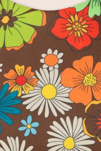 Vintage Chic for Topvintage - Robe à fleurs Betty en marron 3