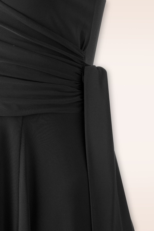 Vintage Chic for Topvintage - Layla gekruiste jurk in zwart 6
