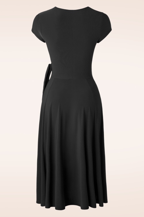 Vintage Chic for Topvintage - Layla gekruiste jurk in zwart 4