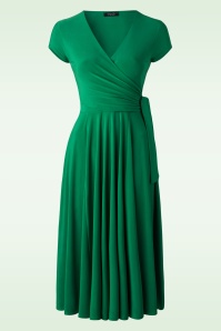 Vintage Chic for Topvintage - 50s Layla Cross Over Dress in Green 2