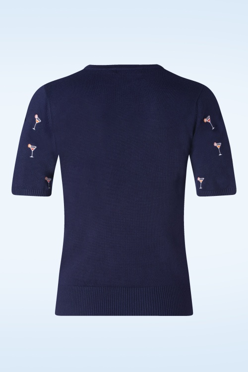 Banned Retro - Cocktail Hour Jumper in Navy 2