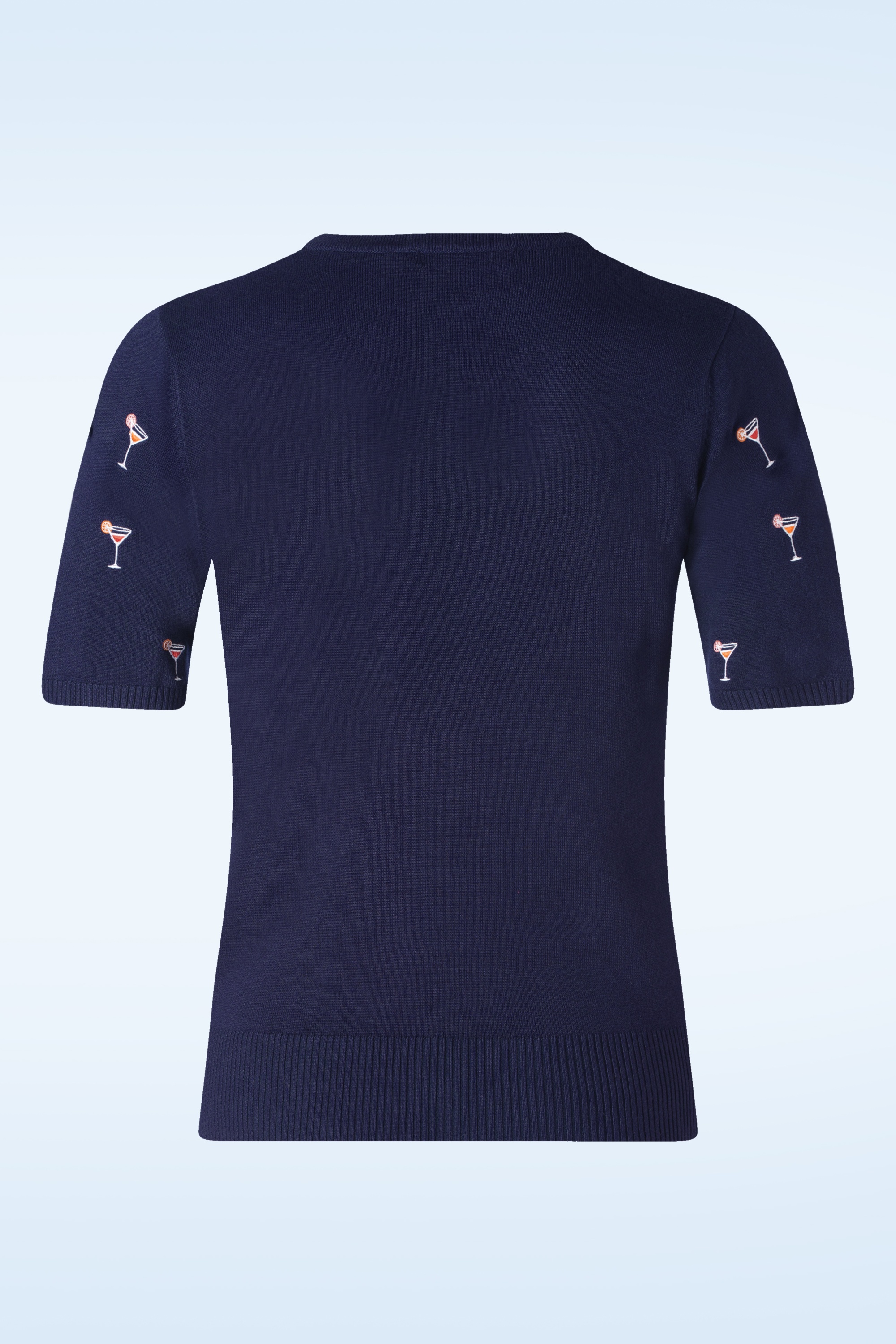 Banned Retro - Cocktail Hour jumper in marineblauw 2