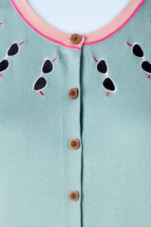 Banned Retro - Sommer Shade Chic Strickjacke in Mint 3