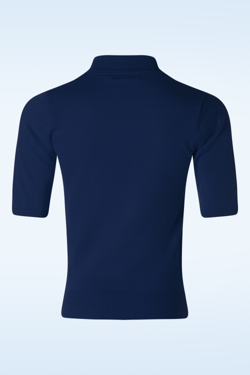Banned Retro - Bow Delight Jumper in Navy 2