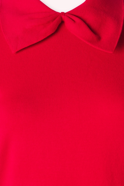 Banned Retro - Bow Delight Jumper in Red 3