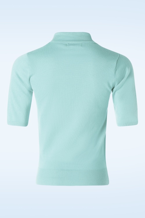 Banned Retro - Bow Delight Jumper in Pastel Blue 2