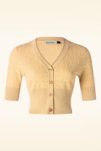 Banned Retro - Love Heart Cardigan in Yellow