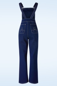 Banned Retro - Penny Playsuit in Denim Blue 2