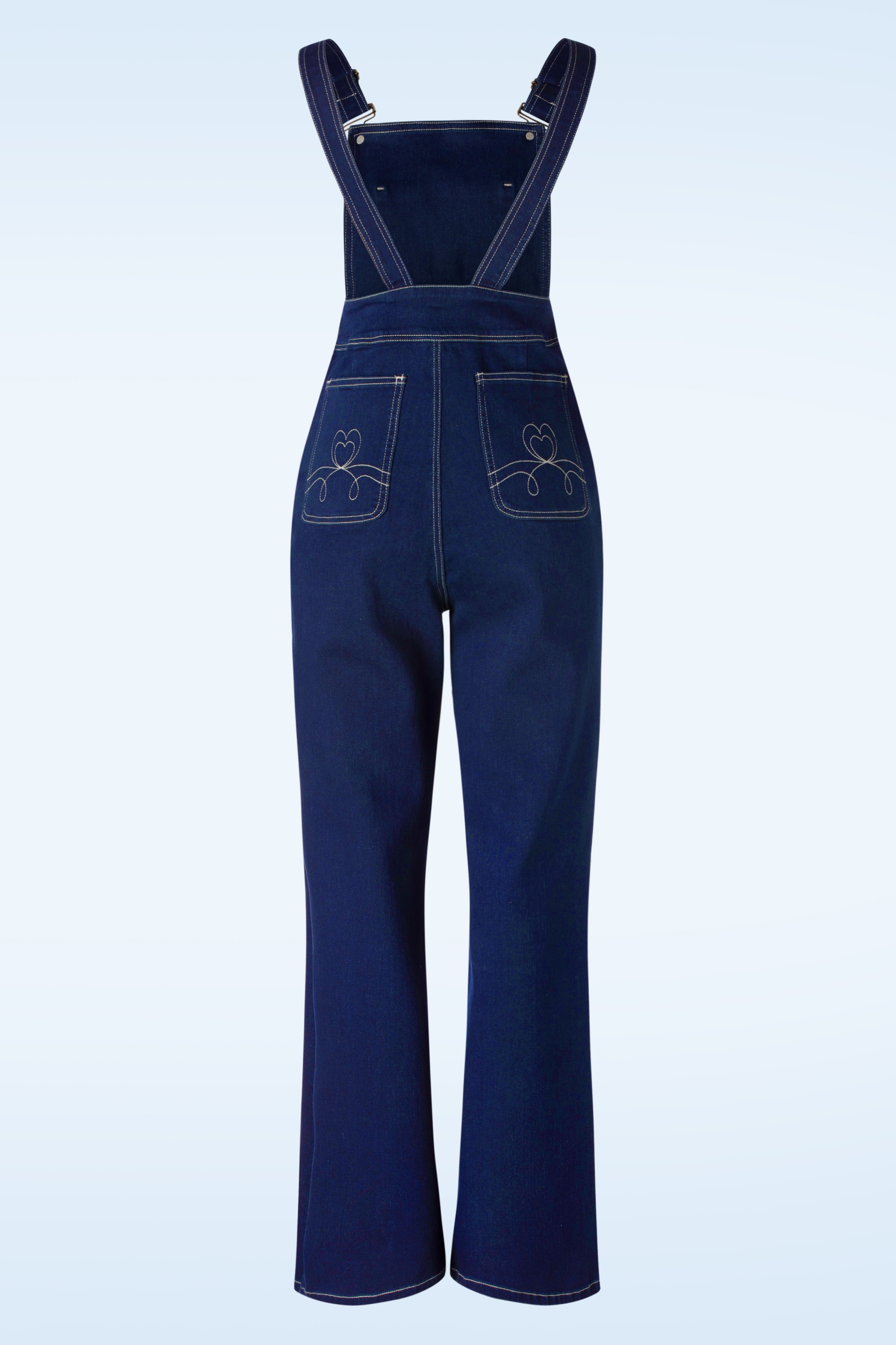 Banned Retro - Penny playsuit in denimblauw 2