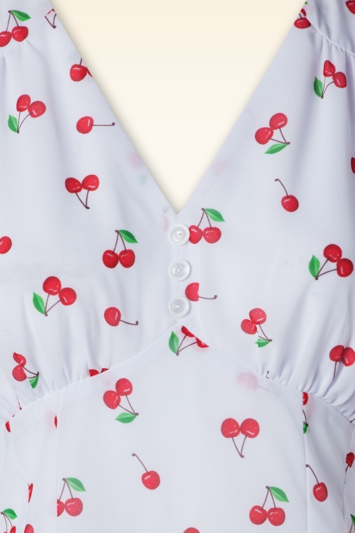 Glamour Bunny - Harriet Blouse in White with Cherry Print 5