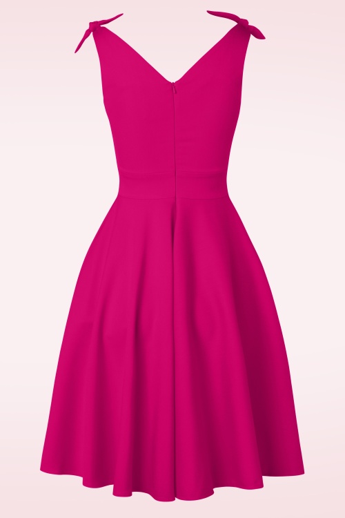 Glamour Bunny - The Harper swing jurk in telemagenta roze 4