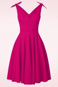 Glamour Bunny - The Harper swing jurk in telemagenta roze 3