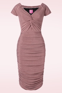 Glamour Bunny - Norma Jeane Pencil Dress in Pink Glitter 3