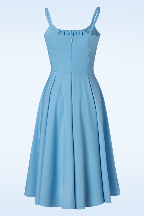 Glamour Bunny - Lois Swing Dress in Baby Blue 4