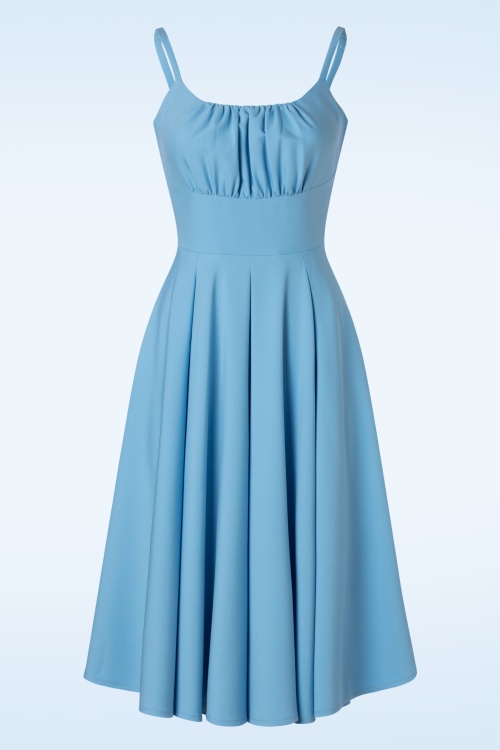 Glamour Bunny - Lois Swing Dress in Baby Blue 3