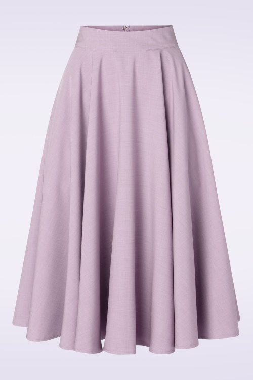 Banned Retro - Dance & Sway Swing Skirt in Lilac