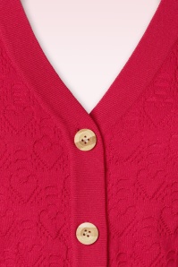 Banned Retro - Love Heart Cardigan in Red 3