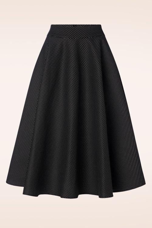 Banned Retro - Mini Polka Queen Swing Skirt in Black