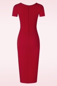 Vintage Chic for Topvintage - Cecilia pencil jurk in rood 3