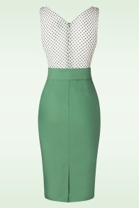 Glamour Bunny - The Roslyn Pencil Dress in Vibrant Sage Green 3