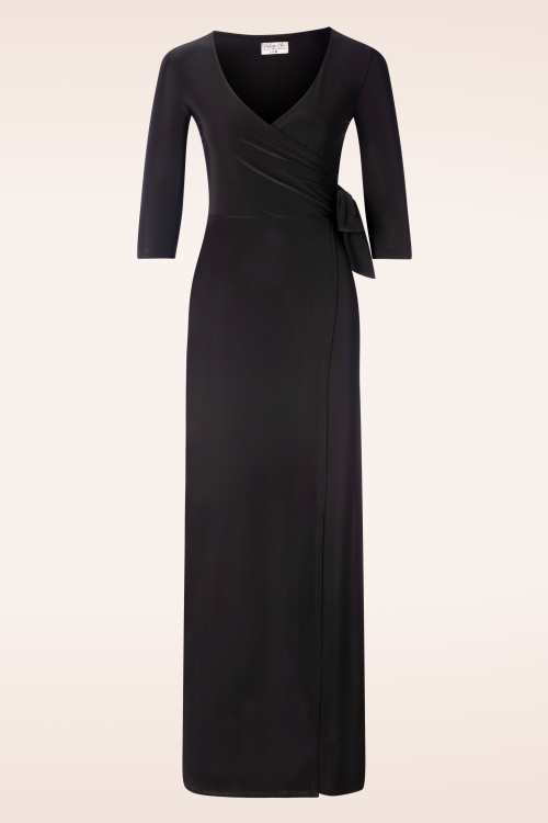Vintage Chic for Topvintage - Robe longue Katy en noir 