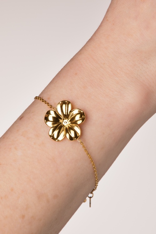 Day&Eve by Go Dutch Label - Flower Power armband in goud