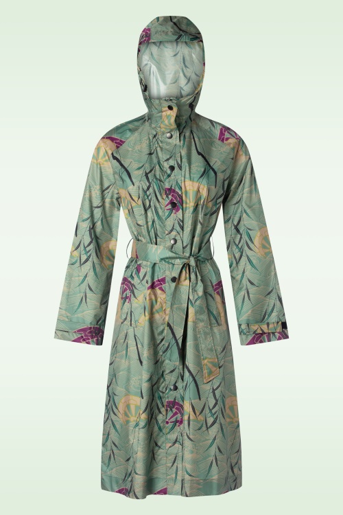 King Louie - Lizzy Raincoat in Dusty Turquoise 2
