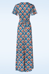 Vintage Chic for Topvintage - Robe longue Laurie à imprimé cercles géométriques 3