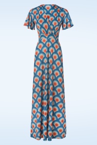 Vintage Chic for Topvintage - Robe longue Laurie à imprimé cercles géométriques