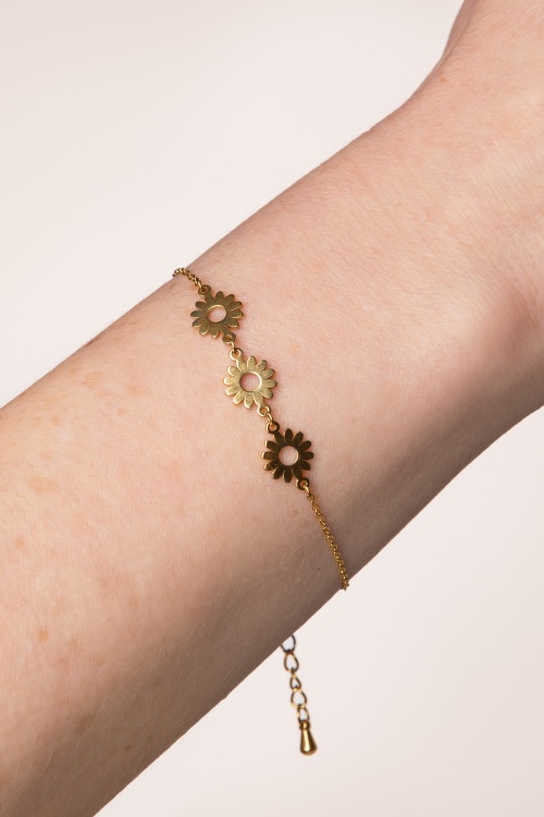 Day&Eve by Go Dutch Label - 3 Flower Armband in Gold