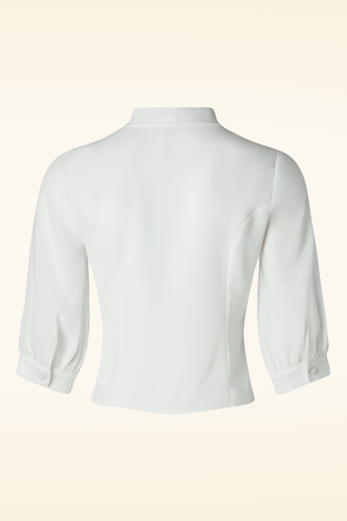 Glamour Bunny Business Babe - Sophia Lee Blouse in White 4