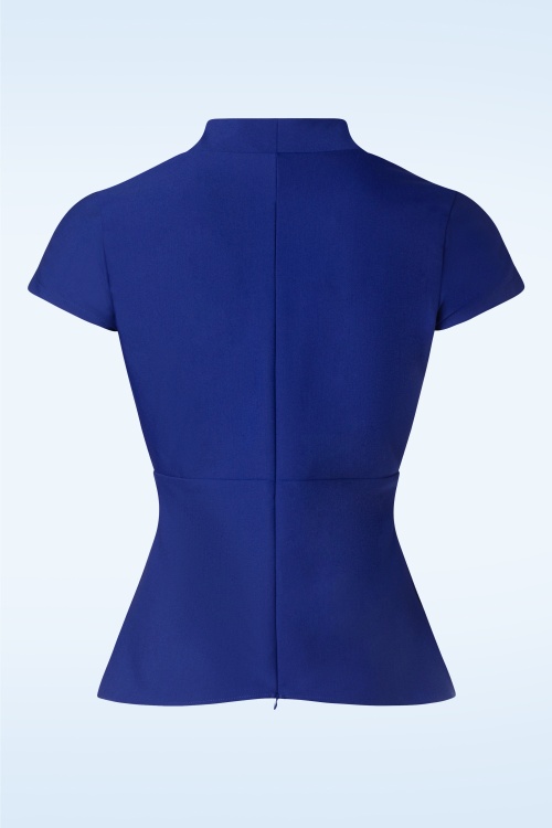 Glamour Bunny Business Babe - Danny Lee Blouse in Royal Blue 4
