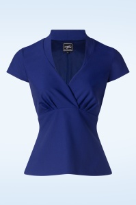 Glamour Bunny Business Babe - Danny Lee Blouse in Royal Blue 2